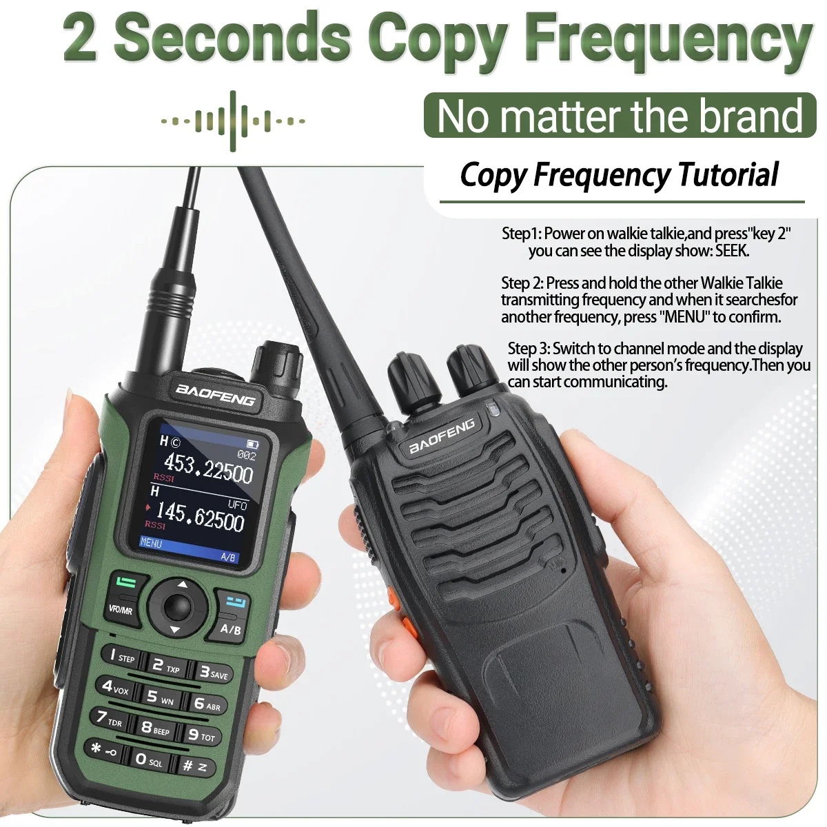 Baofeng UV-21 PRO V2 Walkie Talkie Long Range Multi-band Portable Ham Two Way Radio Wireless Copy Frequency Type-C For Hunting