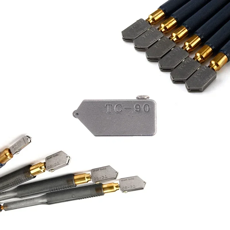 4 ขนาดหัวตัดกระจกโลหะผสมแก้วตรงตัดเครื่องตัดกระเบื้องหัวเปลี่ยน TC-17 TC-30 TC-10 TC-90