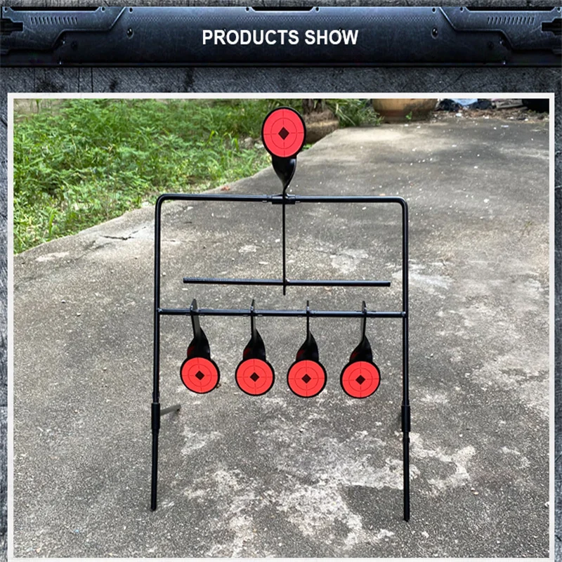 Zlangsports rotative objetivos 4 + 1 Tiroteo Capacitación Hierro objetivo, adecuado para airsoft, fusiles de aire comprimido, pistolas de aire comprimido