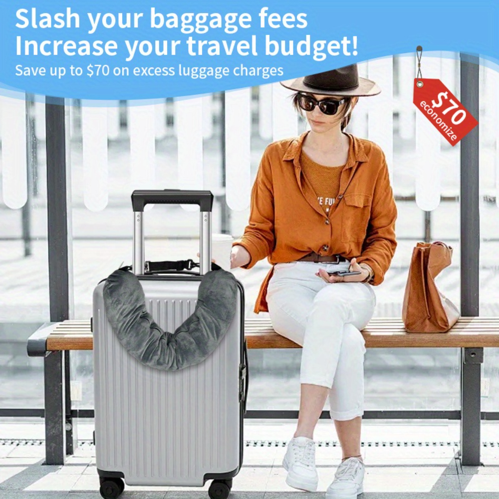 Almohada de viaje con bolsa de almacenamiento, soporte ajustable para el cuello de poliéster, cómoda y liviana