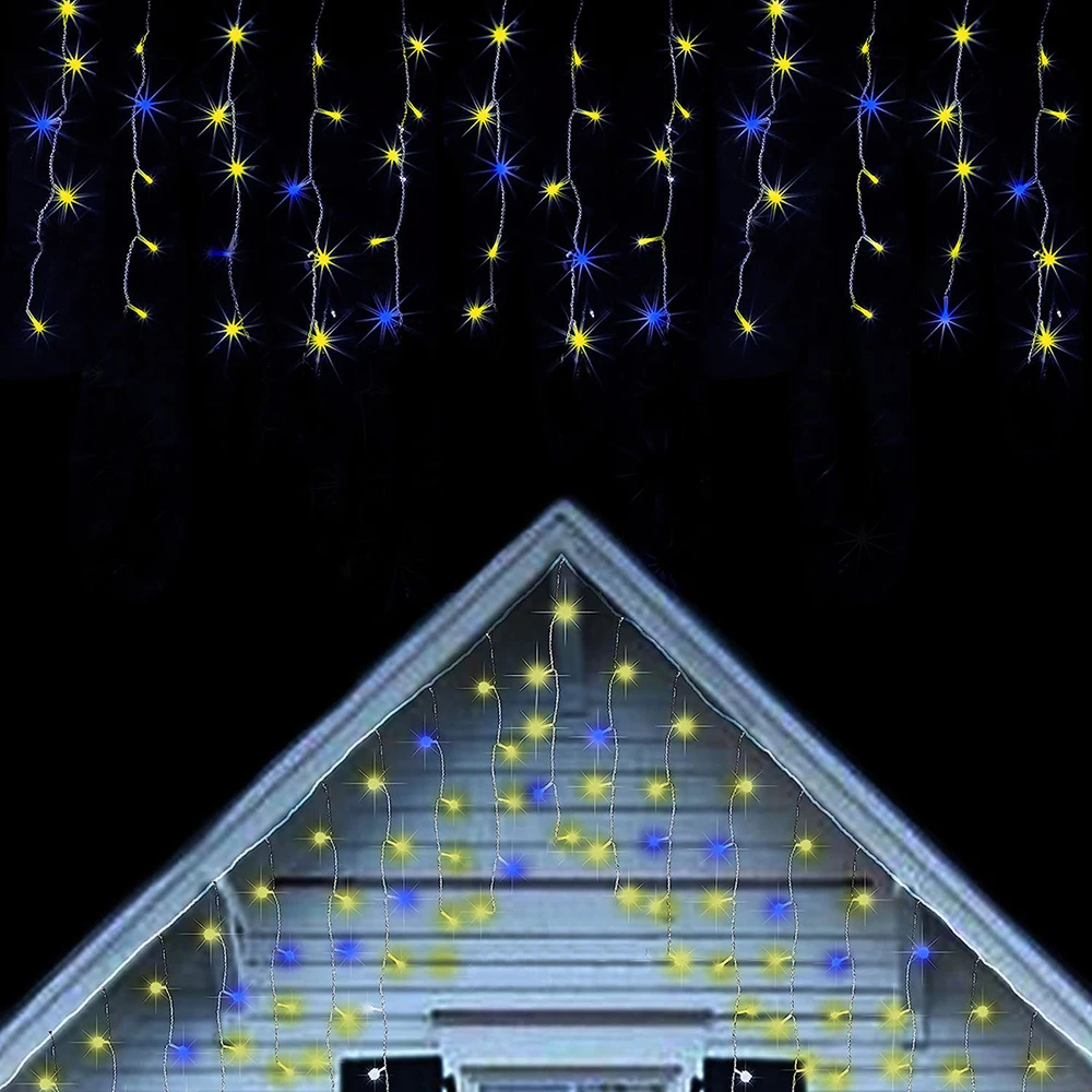 6 M/12 M LED Icicle String Lights Icicle Fairy Light กลางแจ้ง Garland สําหรับคริสต์มาสปีใหม่งานแต่งงานสวนตกแต่ง Patio