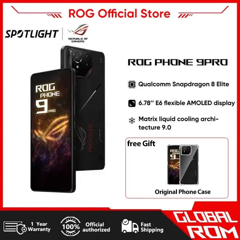 Estreno mundial ASUS ROG Phone 9 Pro Smartphone Snapdragon 8 Elite 6,78 ''185Hz Pantalla AMOLED 5800mAh NFC Teléfono móvil