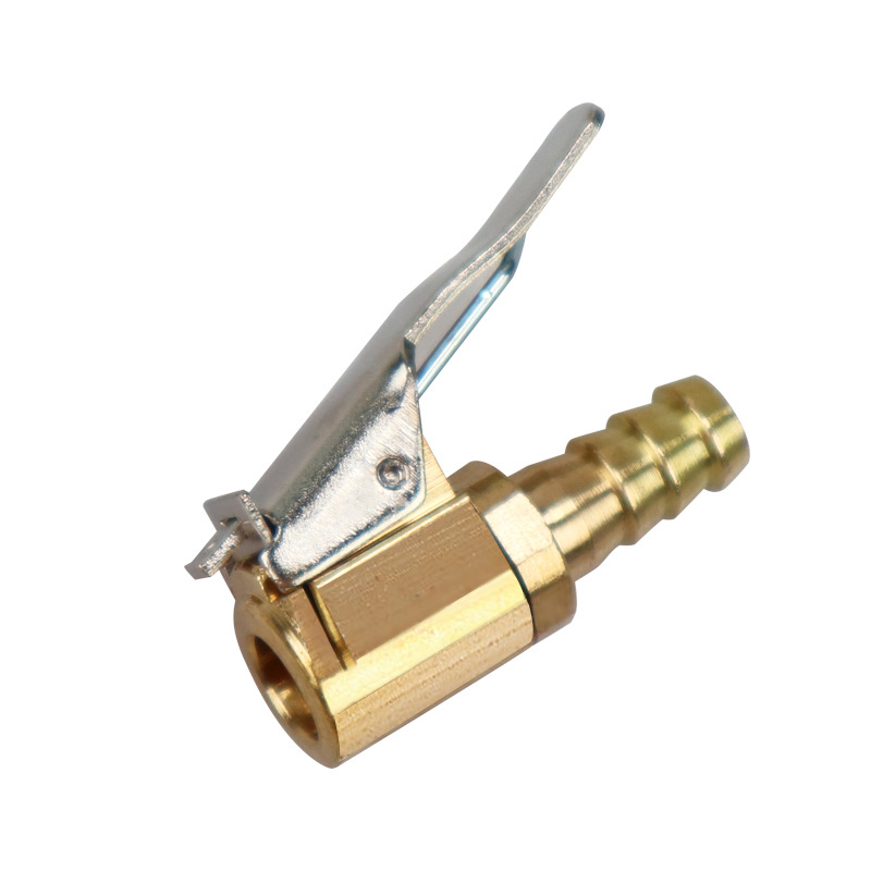Conector de válvula de bomba de inflado de mandril de aire de neumático de coche, adaptador con Clip, válvula de rueda de neumático de latón de 6mm y 8mm para bomba inflable