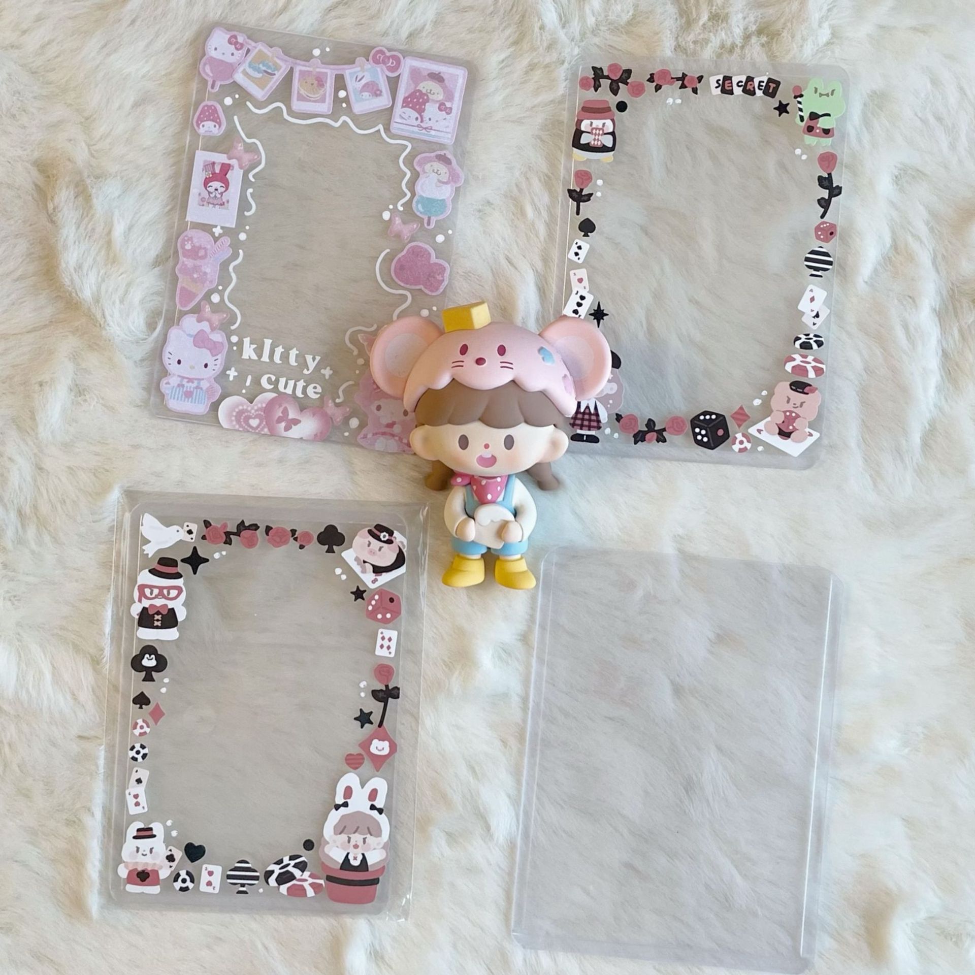 5 個 10 個 Kpop 文具 ID カードホルダーアクリルシートプロテクターフォトカードホルダー仕事カードホルダー韓国トップローダー装飾 PVC