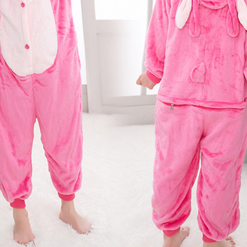 Einteiliger Schlaf-Pyjama für Erwachsene, Flanell, Cartoon-Tier, blau, für Kinder, Performance-Einteiler