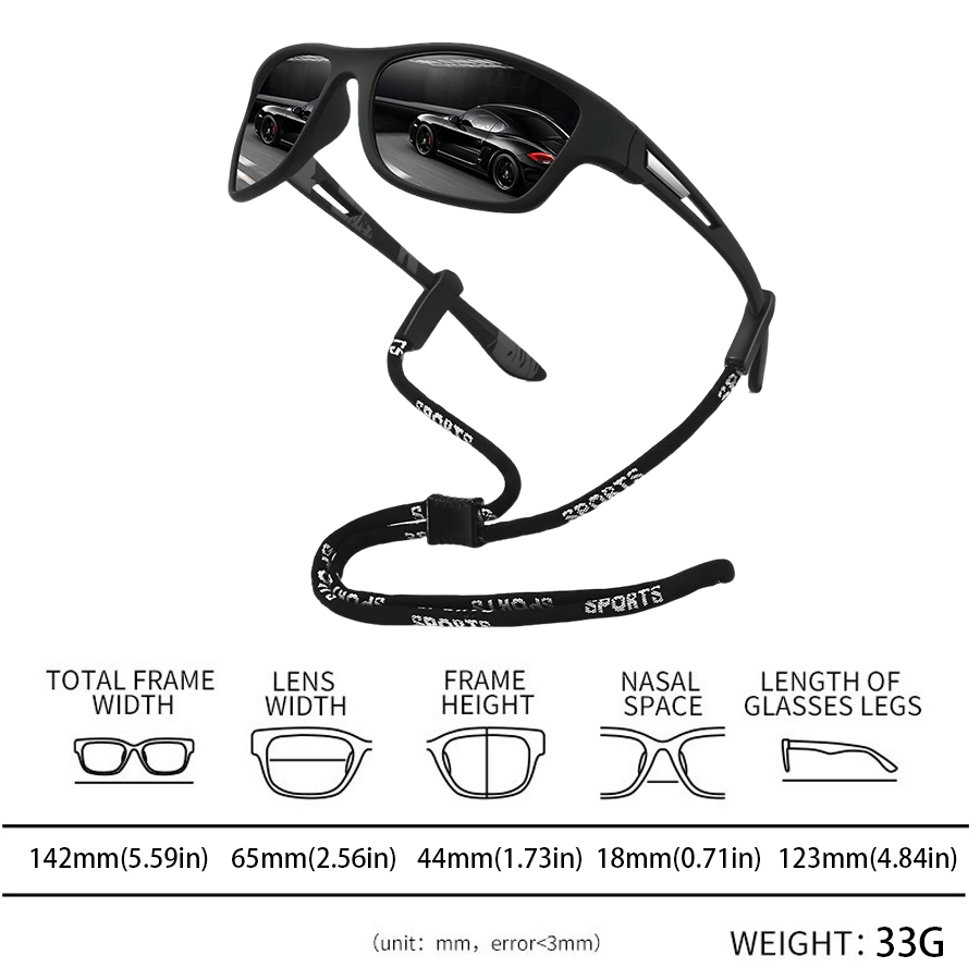 Fashion Pattern Frame With Chain  Sport Sunglasses Men Women Driving Fishing Cycling Mountaineering Sports Man UV400 SunGlasses