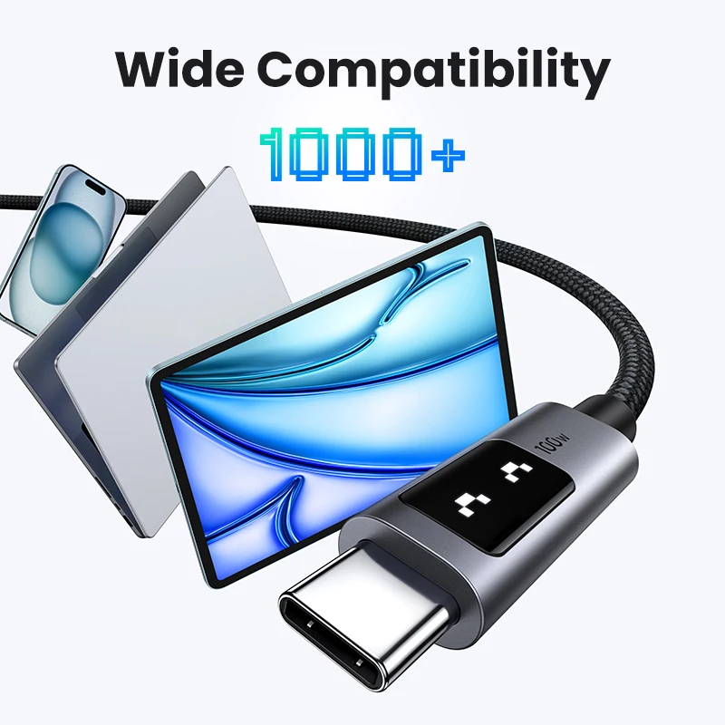 UGREEN UNO PD100W Cable USB C de carga rápida para iPhone 17 16 15 Cable de datos tipo C a tipo C para Samsung Xiaomi MacBook Cable de carga