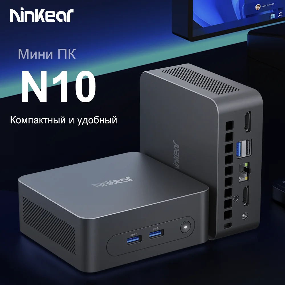 Ninkear N10 Mini PC Intel N100 Quad Core 3.4GHz 16GB+512GB Windows 11 Pro