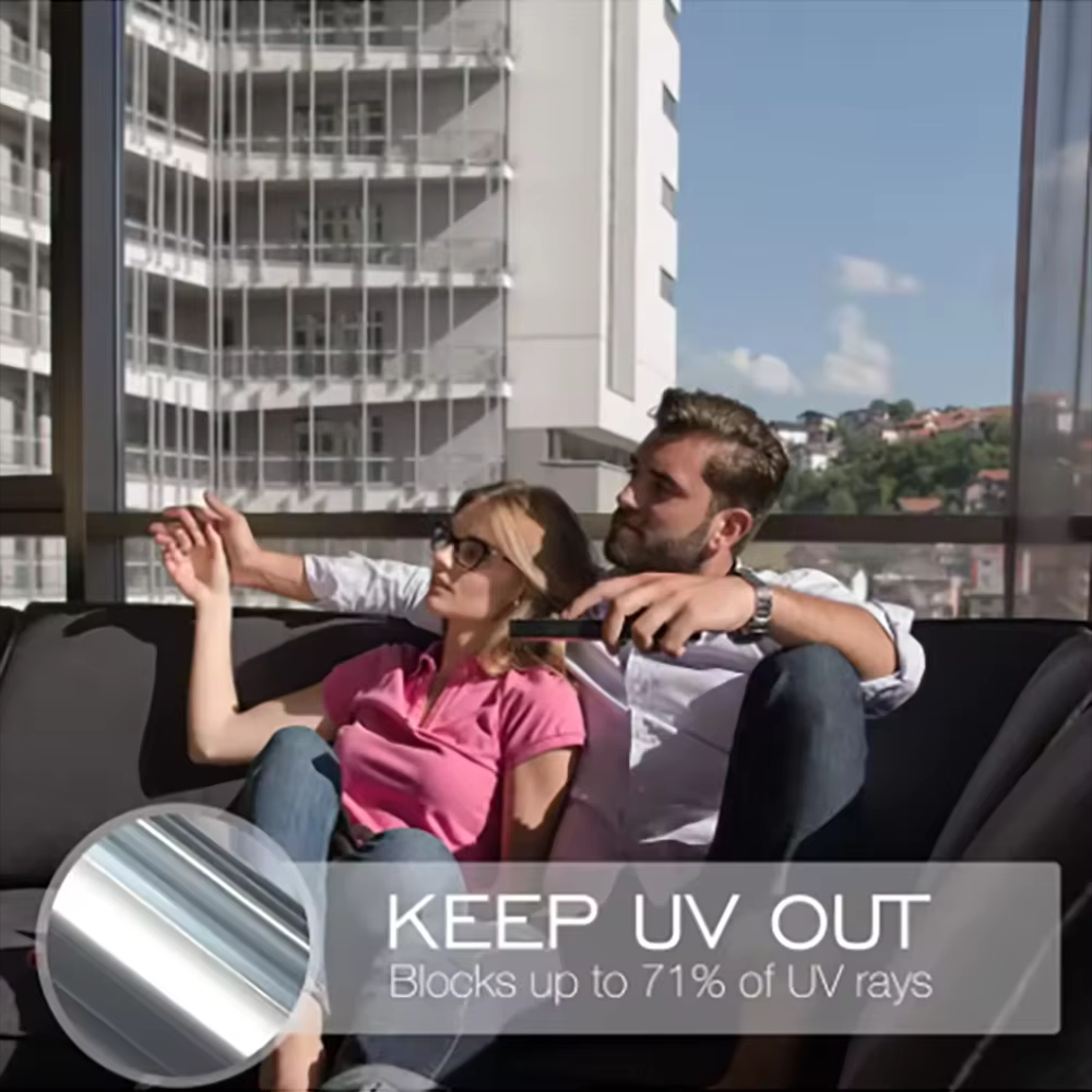 Película de vidrio aislada para el hogar, ventanas, balcones, protección de privacidad, protección solar, espejos unidireccionales, pegatinas de película para ventanas