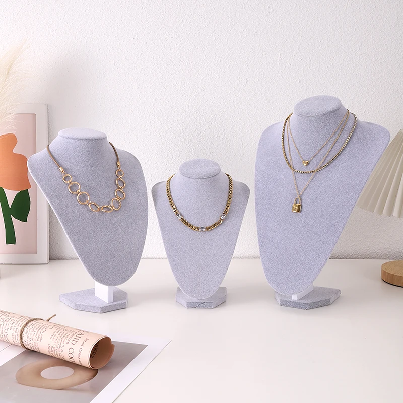 Samt Porträt Halskette Display Anhänger Organizer Schmuck Display Ständer Schmuck Mannequin Büste Halskette Anhänger Fenster Display