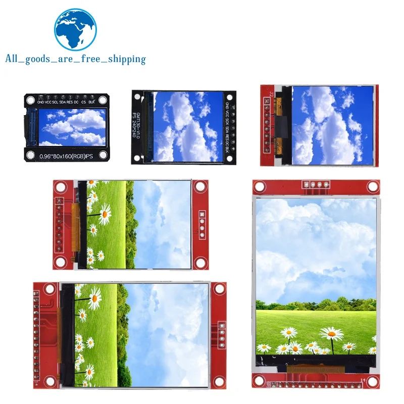 Tzt display tft 0.96/1.3/1.44/1.8/2.4/2.8/3.5 Polegada tft tela colorida módulo lcd ili9341 interface de driver spi para arduino