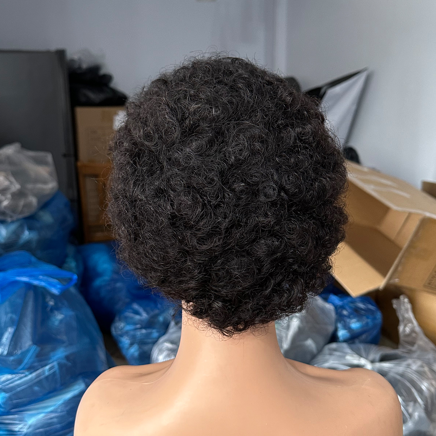 Brasileiro curto pixie corte perucas para preto feminino cabelo humano afro kinky encaracolado peruca africano encaracolado completo máquina feita peruca