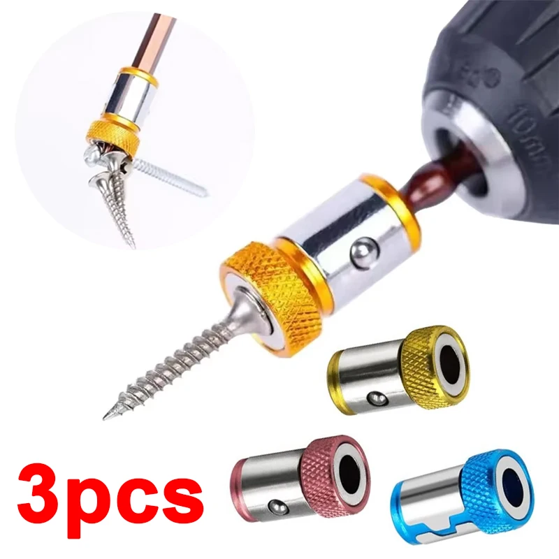 Portapuntas magnético de aleación, anillo magnético eléctrico, destornillador, soporte para cabeza, magnetizador anticorrosión para brocas, 3 uds.
