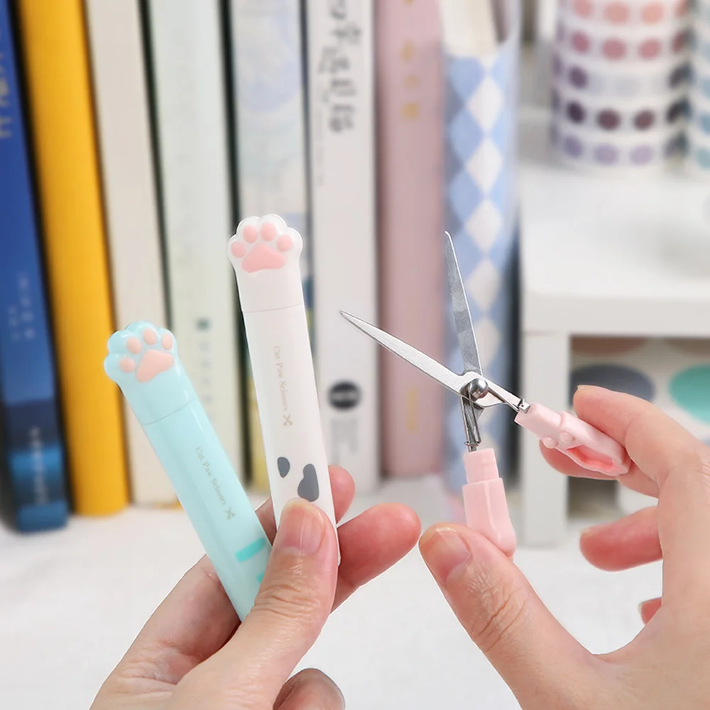 4 สไตล์สแตนเลส Cat Claw กรรไกรสาวสร้างสรรค์น่ารักและสะดวกตัดกระดาษเครื่องมือนักเรียนบัญชีมืออุปกรณ์