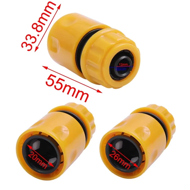 Conector de manguera rápida para jardín, conjunto extensor de adaptador de junta de acoplamiento de manguera macho doble de extremo 1/2 y 3/4 para accesorios de riego de jardín