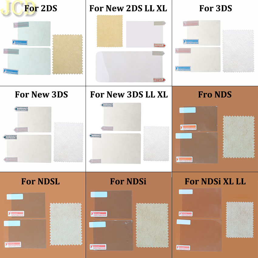 JCD クリア保護フィルム NDS DSi NDSi XL LL NDSL DS Lite トップ + ボトム液晶スクリーンプロテクター 2DS 3DS XL LL 新しい 3DSLL 3DSXL