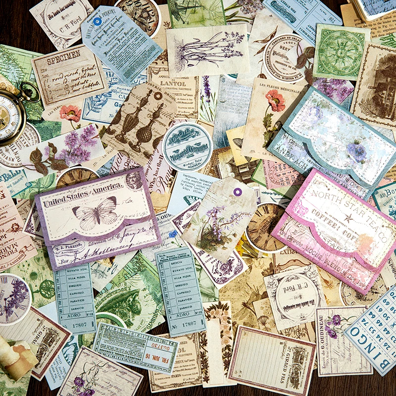 6 Styles 30 Sheets/pack Handbook Small Device Decoration Material Vintage Aesthetic Envelope Notebook DIY Collage