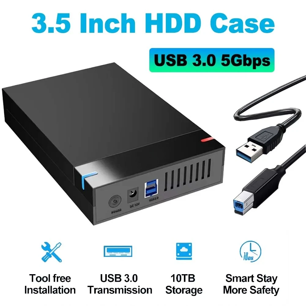 3.5 Polegada ssd hdd caso gabinete de disco rígido externo sata ssd hdd uasp usb 3.0 para sata iii 10tb disco rígido ssd caso para pc lapop