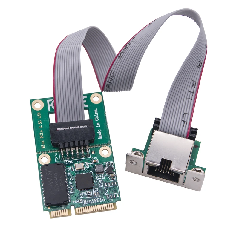Сетевой адаптер 2,5 ГБ M.2 A+E/Mini PCIE к RJ45, COM-порт RTL8125BG, чип 2,5G/1G/100 Мбит/с Gigabit Ethernet LAN-карта для настольных ПК