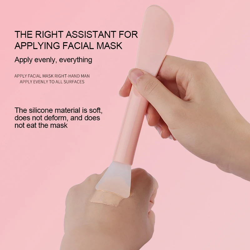 Cabeça dupla escova de silicone máscara facial cola mexendo vara fácil de limpar cola clássica moda máscara facial escova ferramenta de maquiagem
