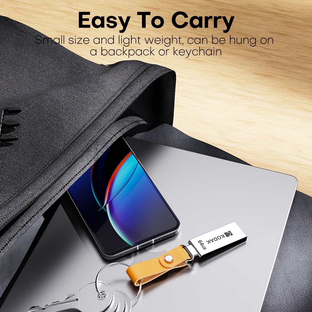 Kodak USB-Flash-Laufwerk aus Metall, 32 GB/64 GB/128 GB USB 2.0, tragbares USB-Speicherlaufwerk für Automusik, geeignet für den Geschäfts- und Bürogebrauch
