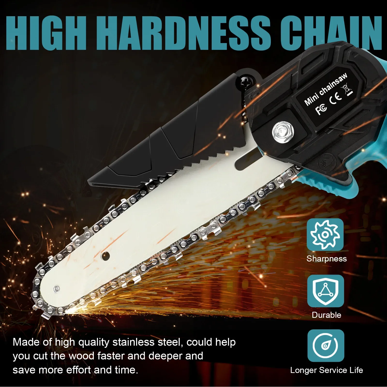 for Makita 18v brushless chainsaw, small handheld electric 8-inch logging saw mini portable chainsaw for Makita BL1830 Battery