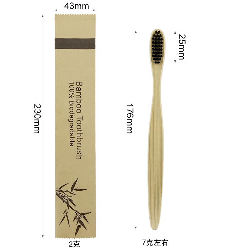 Cepillo de dientes de bambú Natural, 10 piezas, cerdas suaves de carbón, blanqueador Dental, cuidado bucal