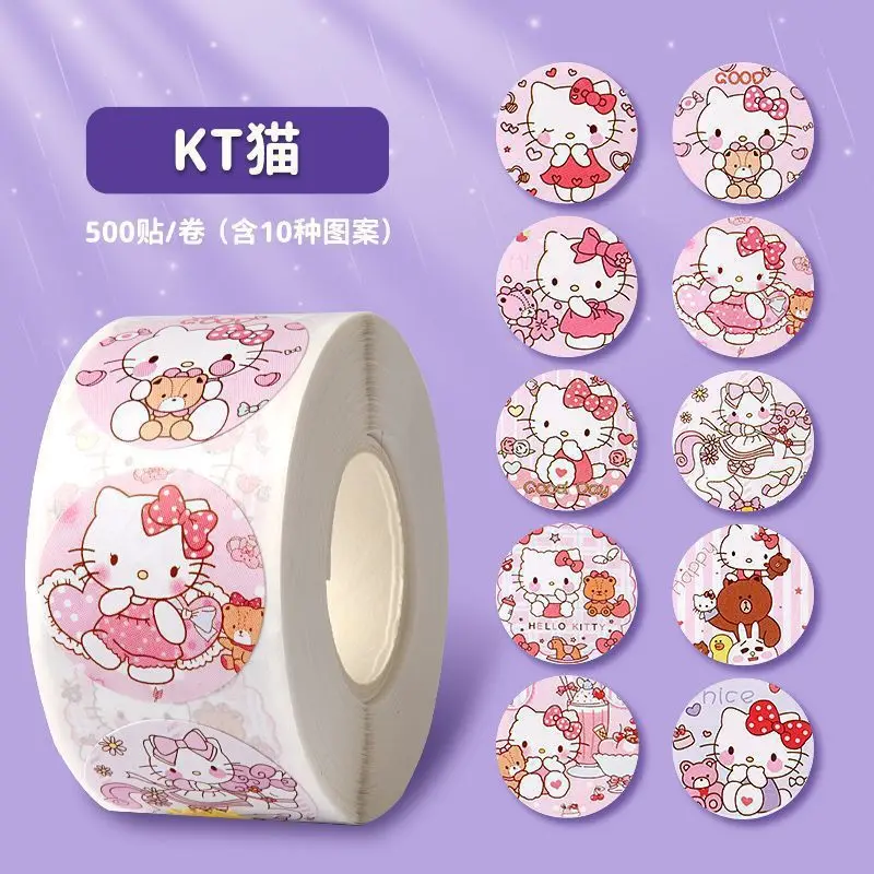500 PCS Sanrio Cartoon Sticker Hello Kitty Anime Kuromi Melody Children's Diary Bonus Gift Diary Booklet Gift for Kid Toy