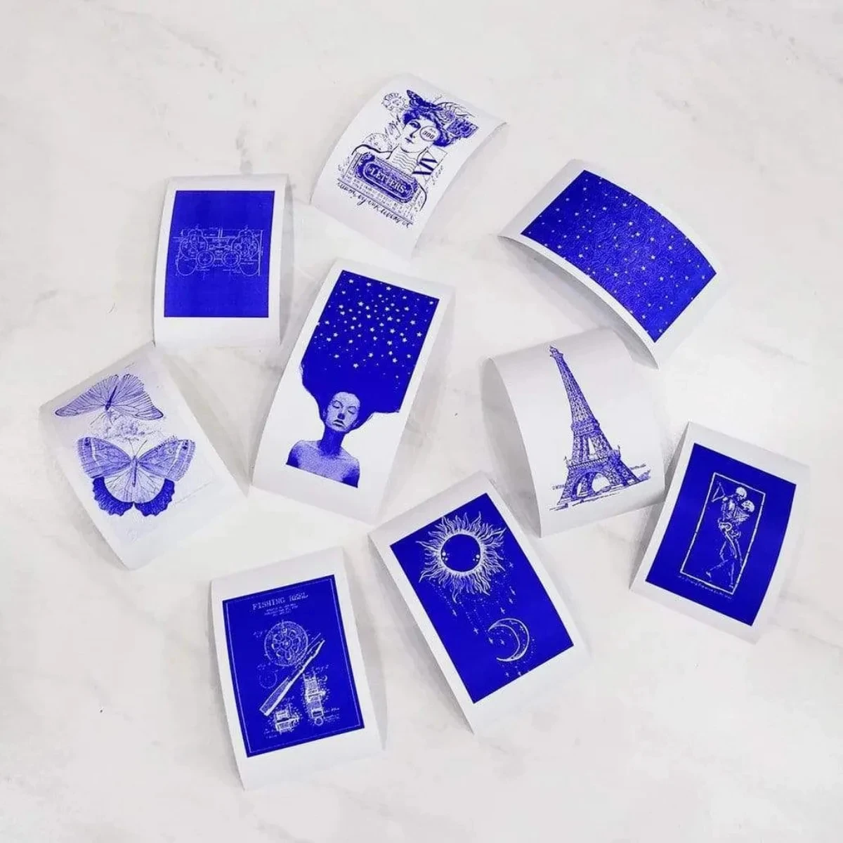 Blue Self-adhesive Paper for Wireless Bluetooth Photo Inkless Printer 57mm Printing Paper Mini Printer Thermal Paper Sticker