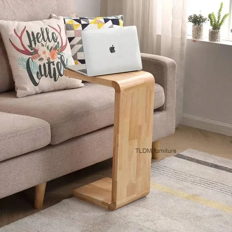 Nordic madeira maciça mesa lateral moderno e minimalista sofá mesa de canto pequeno apartamento sala estar mesa café nogueira preta wf