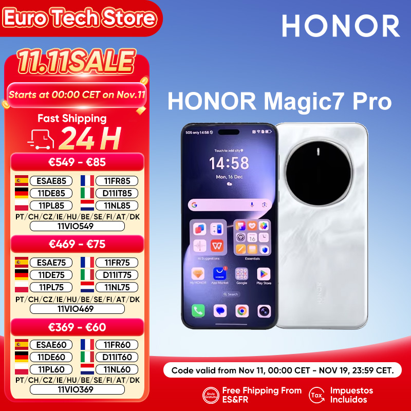 2025 NOVO HONOR Magic7 Pro 5G Smartphone Snapdragon 8 Elite 6.8''120Hz LTPO Display 100W Carga Versão Global HONOR Magic 7 Pro