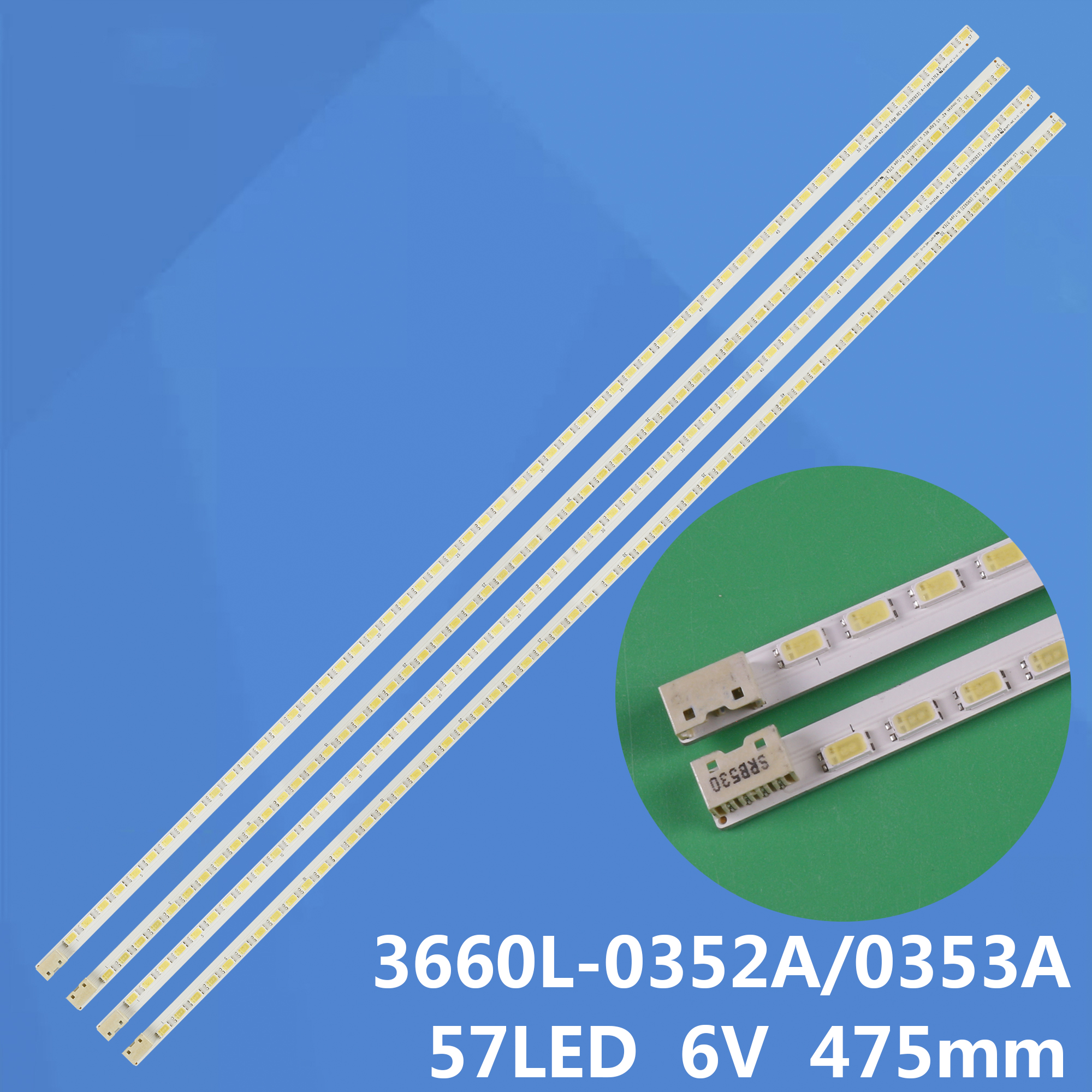 LEDストリップライト,57ランプ,TX-L42D25E TX-L42E3B TX-L42E3E TX-L42D25E TX-L42D25B TX-L42D26B,4個