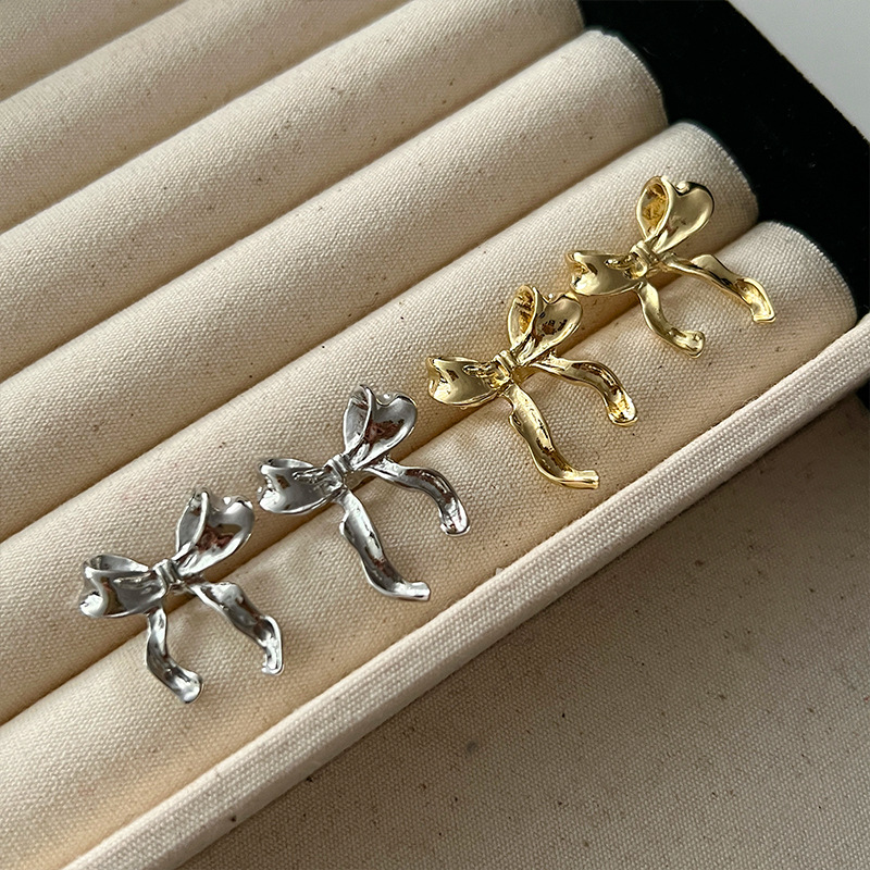 Pendientes con nudo de lazo de estilo dulce y fresco para mujer, joyería sencilla y elegante, regalos, envío directo