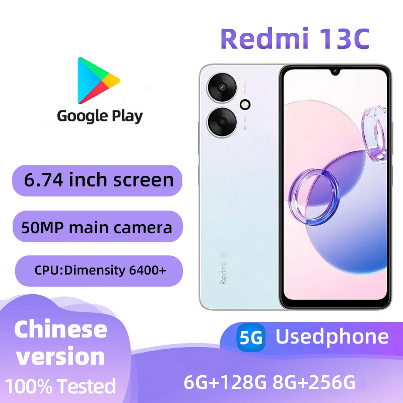 Redmi 13C 5G Android 6,74 pulgadas MediaTek Dimensity 6400+ RAM 4GB ROM 128GB 50MP Cámara teléfono original usado