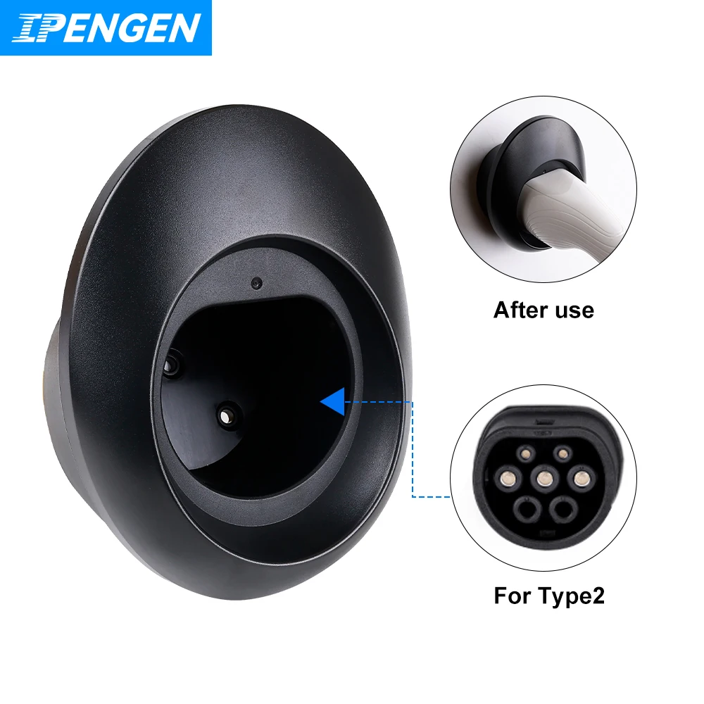 IPENGEN EV Carregador Plug Holder para Veículo Elétrico Type2 Cabo de Carregamento Organizador Plug Stand Proteção Extra Montado na Parede