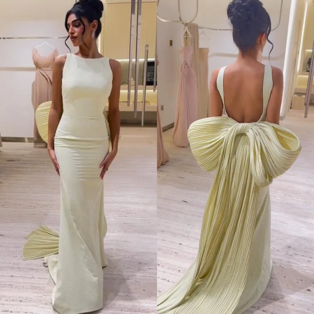 Personalizado Sexy Casual joya vaina quinceañera espalda abierta arcos drapeados hasta el suelo faldas Charmeuse noche