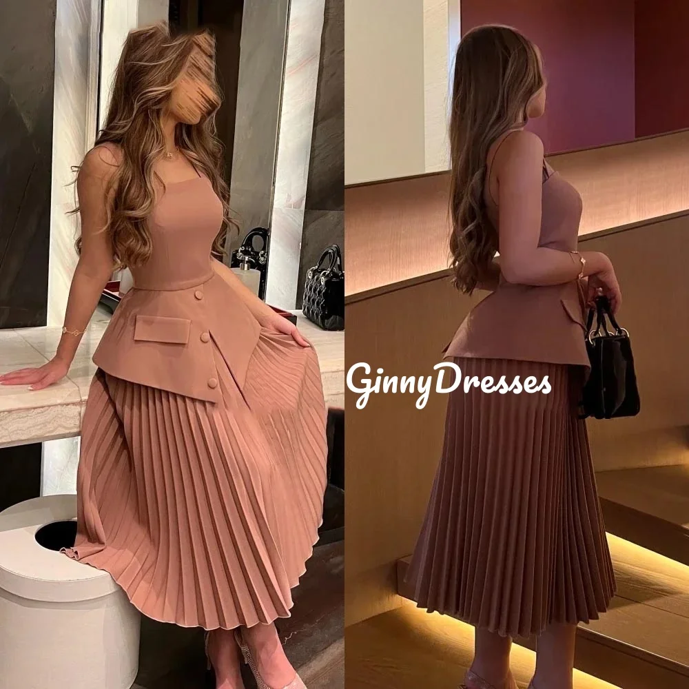 ที่กําหนดเองชุดสําหรับพรหม A-Line Strapless ความยาวชั้น Ruffle ชุดราตรีหรูหราแขนกุด Elegant ชุดสําหรับสตรี