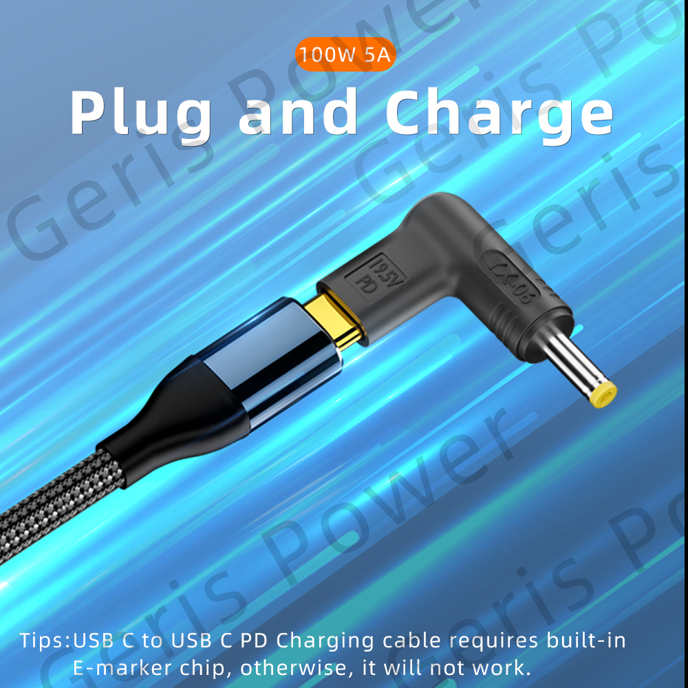 100W PD USB C Carregador para laptop Universal Tipo C Adaptador de carregamento rápido para Asus Lenovo HP Dell Acer Samsung