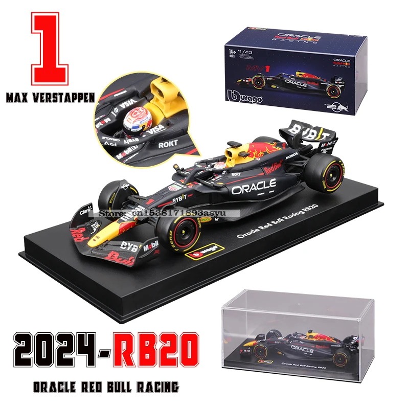 Bburago 1:43 2024 RB20 F1 Red Bull Racing TAG Heuer 2023 RB19 Miami # 1. Verstappen # Odlewany model samochodu ze stopu Perez 11, model zabawki