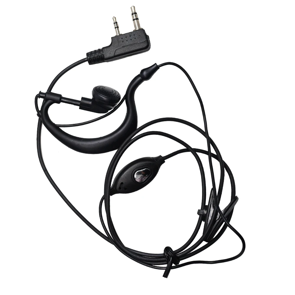 Baofeng UV-5R BF-888S Walkie Talkie auriculares auriculares 2 pines puerto K dos vías Ham Radio altavoz micrófono auricular para UV-82 UV-S9 UV-10R