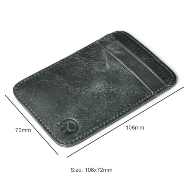 Slim Wallet For Men and Women Minimalist Front Pocket Wallet Thin Travel Front Pocket Genuine Leather Credit Card Holder