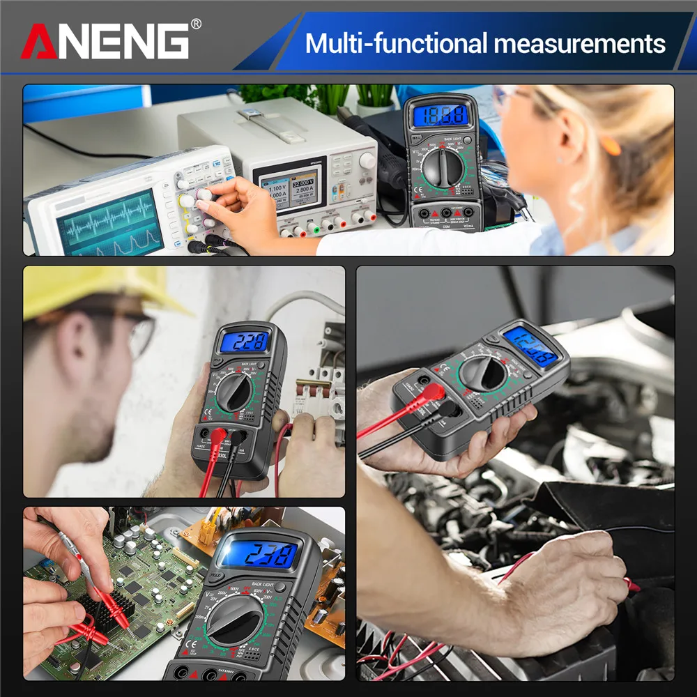 ANENG-multímetro Digital XL830L, medidor Esr, probadores eléctricos automotrices, Transistor Dmm, medidor de pico, medidor de capacitancia