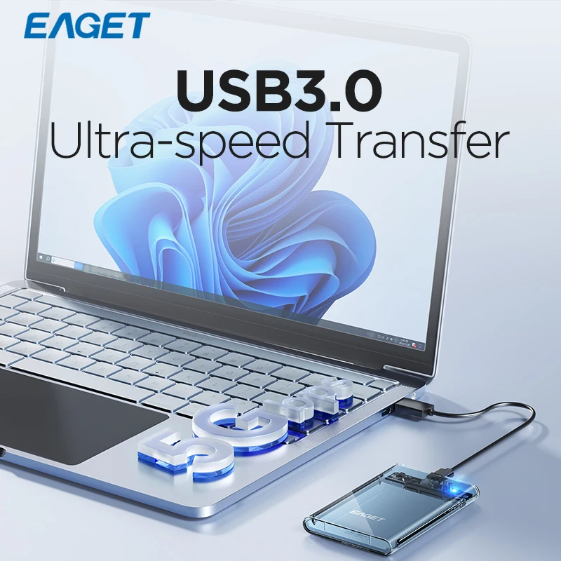 Eaget HDD Case 2.5in SATA to USB 3.0 Hard Drive Enclosure for SSD Disk HDD Box USB C 3.1 Gen 2 Case HD External HDD Enclosure