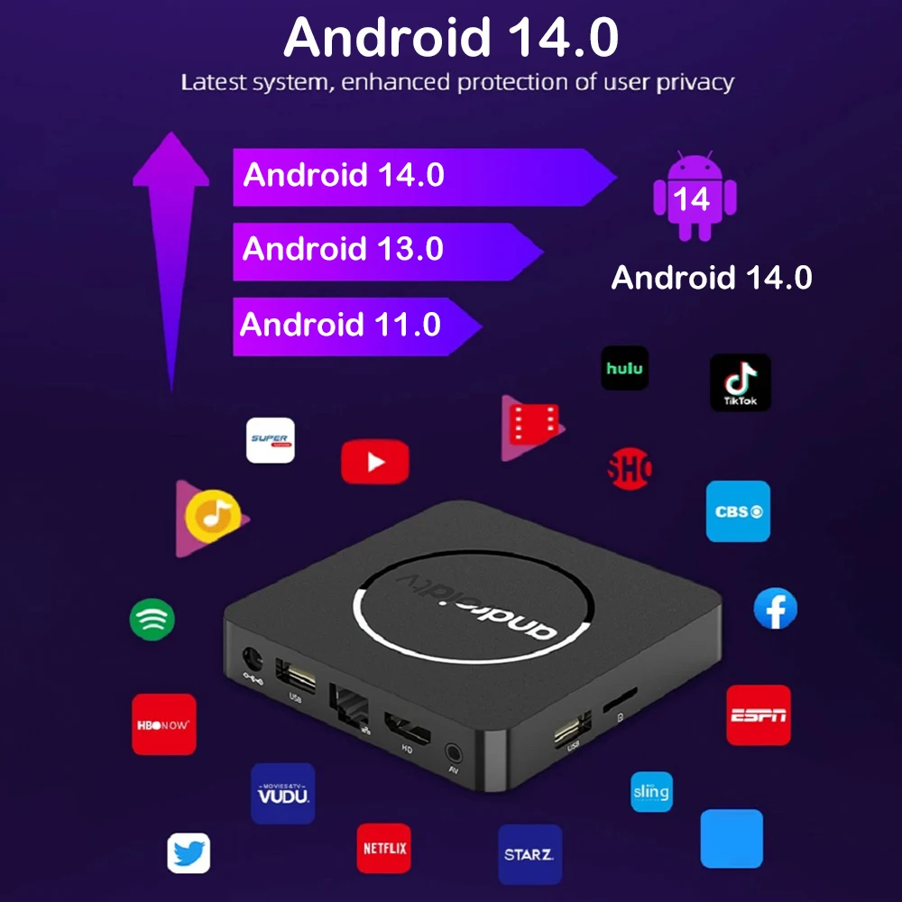 Q10 Smart TV Box Android 14 TV Box Bluetooth 5,4 8GB 128GB Allwinner H313 Wifi Dual 5G asistente de Google reproductor multimedia de Streaming