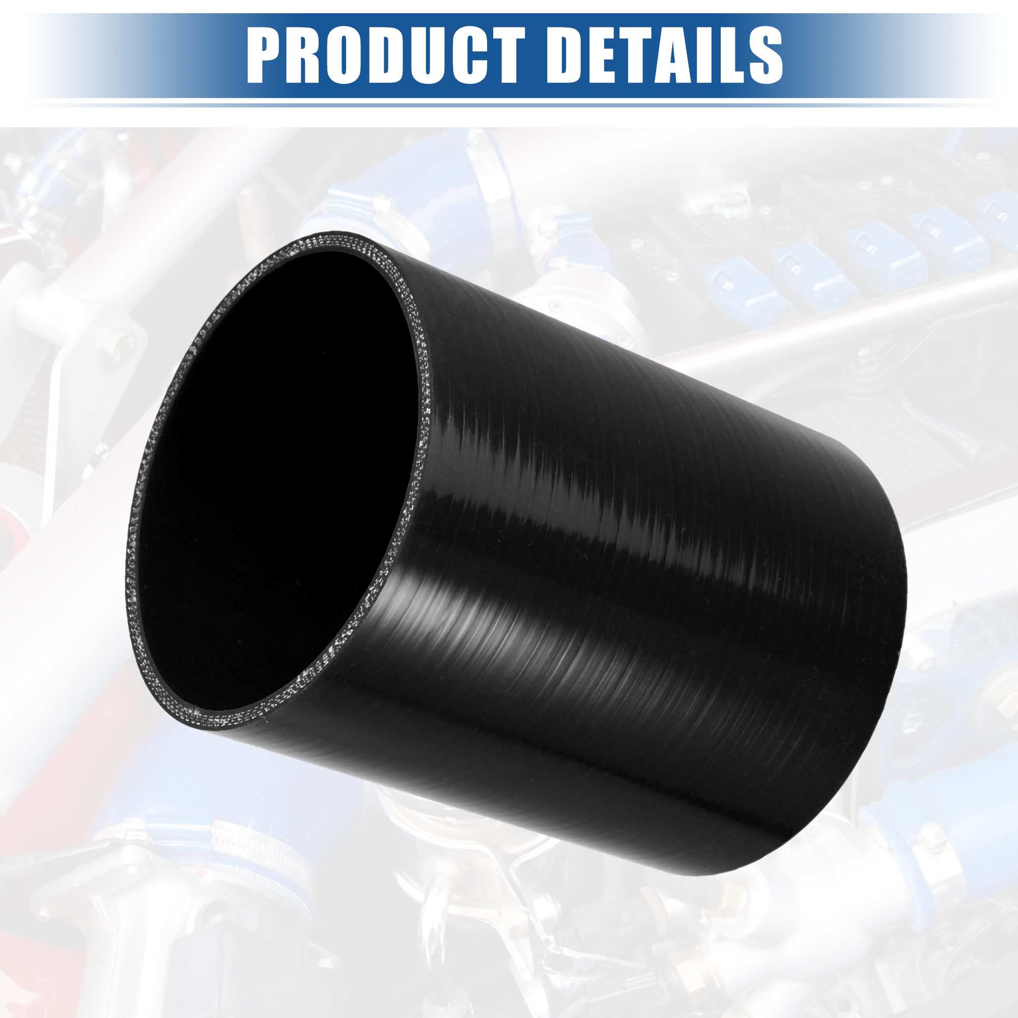 UXCELL 25 ミリメートル 57 ミリメートル 83 ミリメートル 95 ミリメートル 114 ミリメートル ID 152 ミリメートル長さ 4 層強化高温ストレートカプラーシリコン減速ホース黒