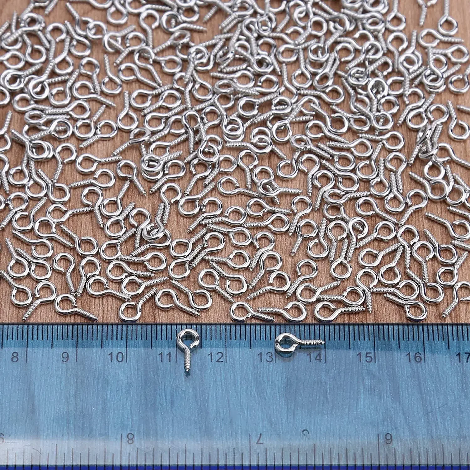 300pcs Small Tiny Mini Eye Pins Eyepins Hooks Eyelets Screw Threaded Stainless Steel Clasps Hook Jewelry Findings For Making DIY