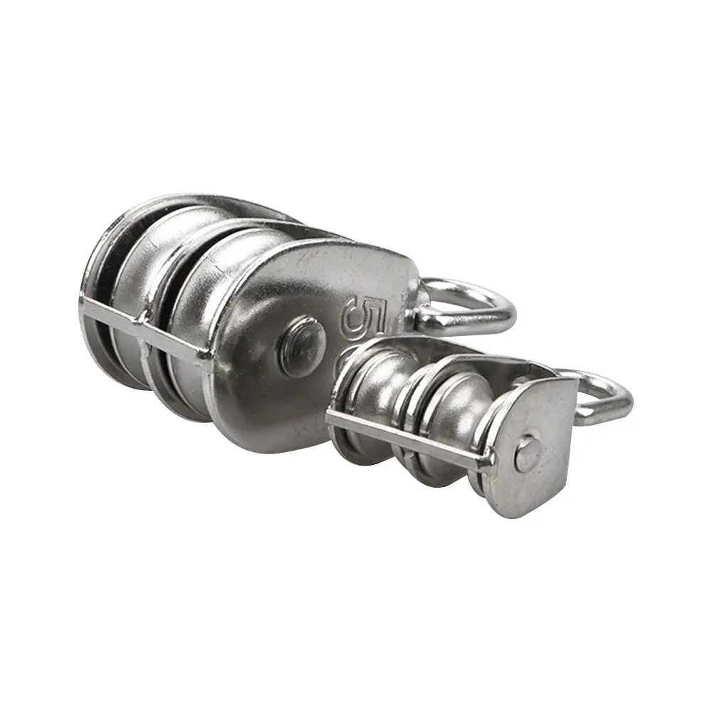 304 acero inoxidable M15 M20 M25 M32 M50 rotación doble polea elevación de tracción barco de vela bloque de polea de carga