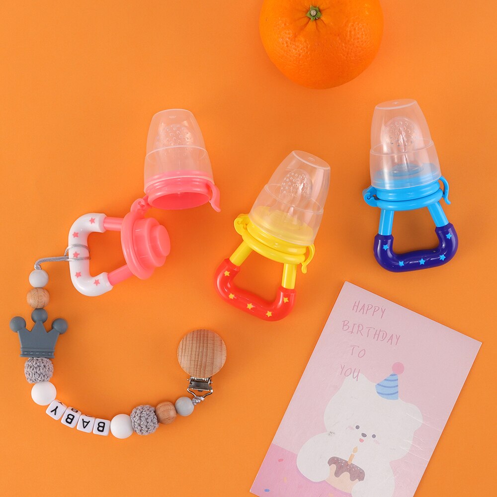 3 PCs Baby Fruit and Vegetable Mordedor Suplemento Alimentar Bite Le Silicone Bebê Alimentação Louça
