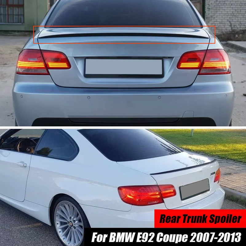 Для BMW аксессуары 3 серии E92 Coupe 332d 335i M3 Style 2007-2013 Автомобильный черный багажник Заднее крыло багажника Спойлер на крышу Губная крышка