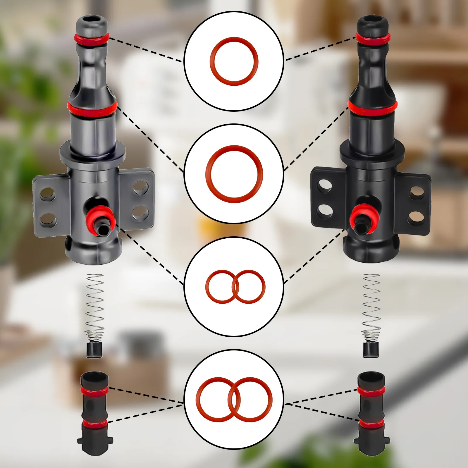 1/2/3 ชุดกาแฟ O-Ring Seal Kit กาแฟเครื่องสกัด Brewer ถังน้ําซีลแหวน Brewing Group Spout Connector ซิลิโคน